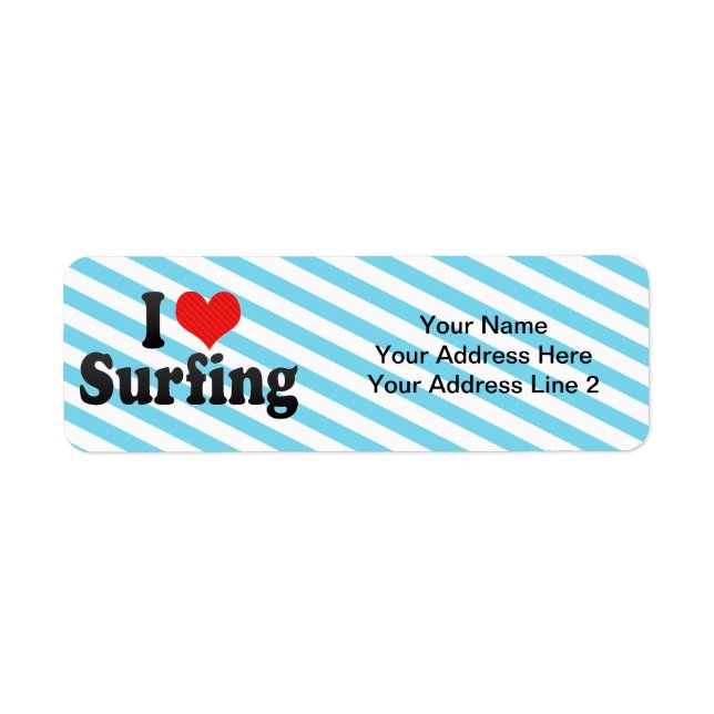 I Love Surfing Label (Front)