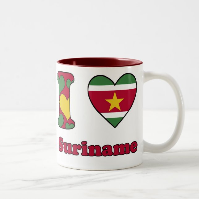 I love Suriname Two-Tone Coffee Mug (Right)