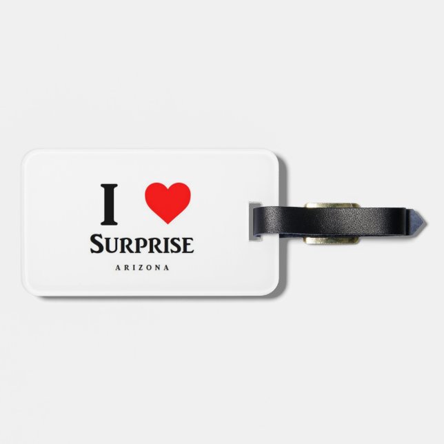 i love surprise luggage tag (Back Horizontal)