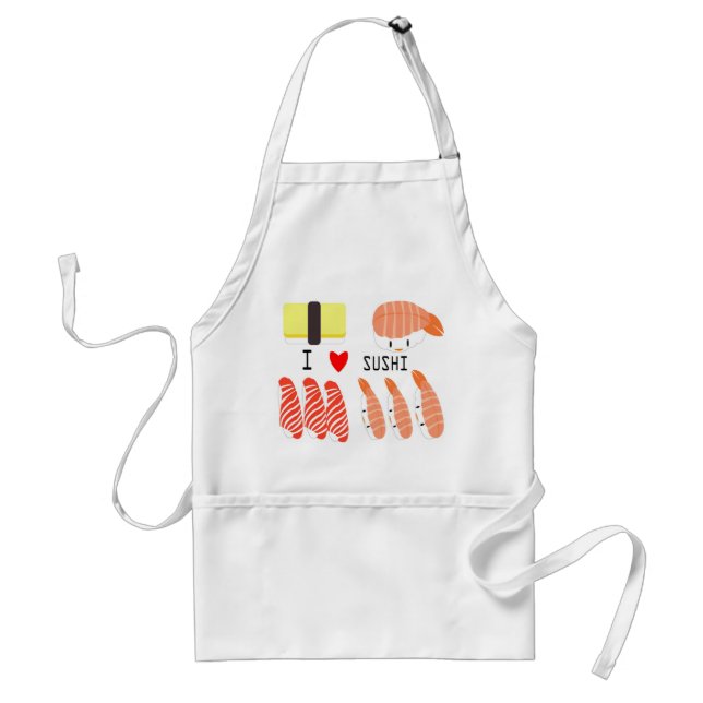 I love Sushi Adult Apron (Front)