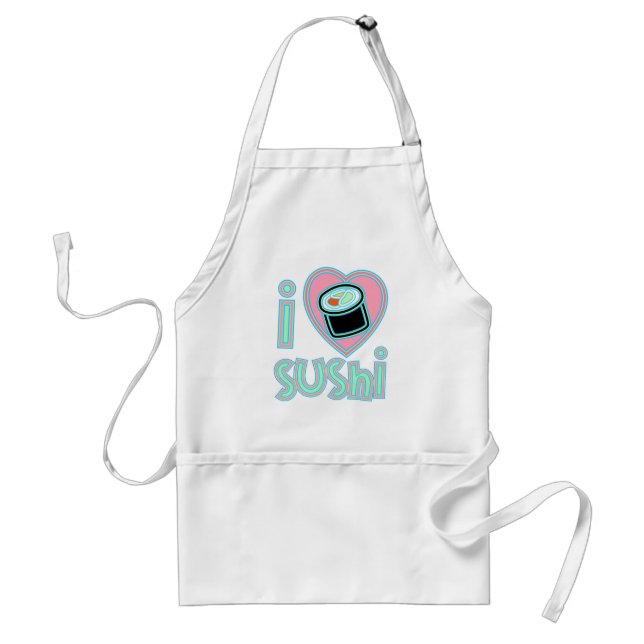 I love Sushi Adult Apron (Front)