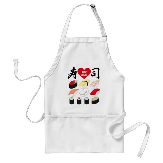 I Love Sushi Adult Apron (Front)