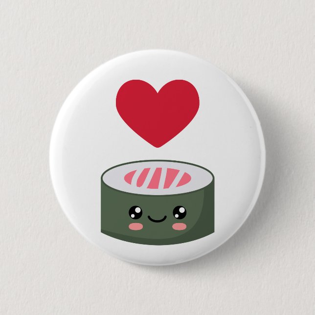I love Sushi Button (Front)