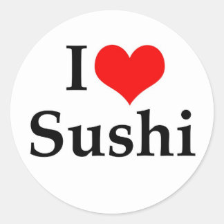 I Love Sushi Classic Round Sticker