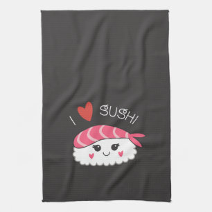 I Love Sushi Japanese Seafood Kitchen Towel