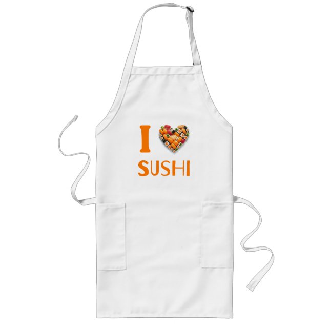 I Love Sushi Long Apron (Front)