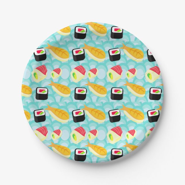 I love Sushi Paper Plate (Front)