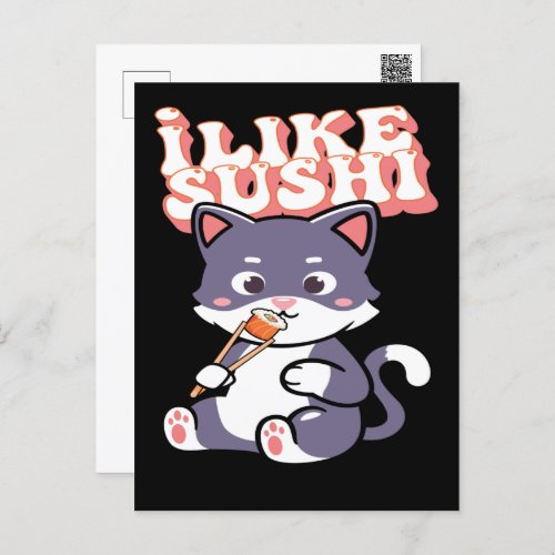 I Love Sushi  Postcard