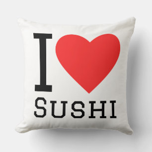 I love sushi throw pillow