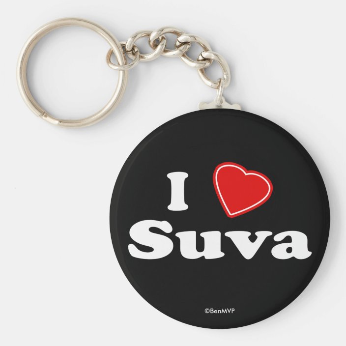 I Love Suva Keychain