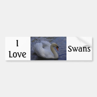 I Love Swans Bumper Sticker