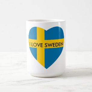 I LOVE SWEDEN HEART COFFEE MUG