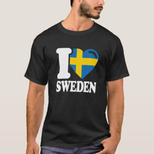 I Love Sweden Homeland Swedish Flag Sweden T-Shirt