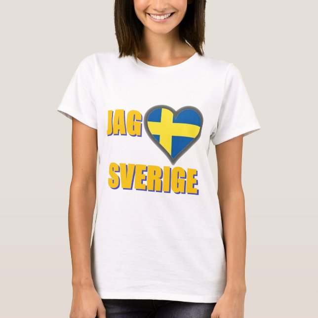 I Love Sweden (Jag Älskar Sverige) T-Shirt (Front)