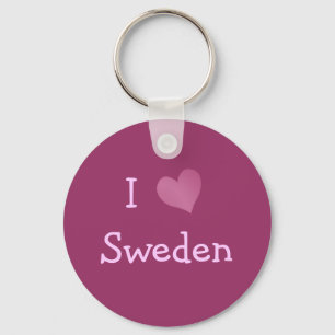 I Love Sweden Keychain