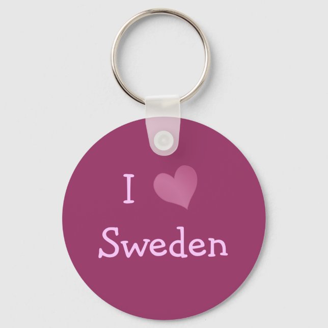 I Love Sweden Keychain (Front)