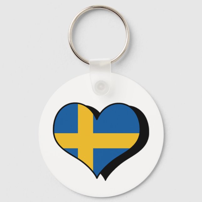 I Love Sweden Keychain (Front)