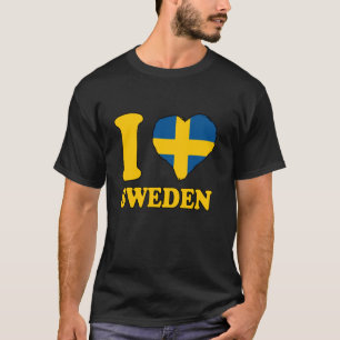 I Love Sweden Swedish Roots Swedish Pride Sweden F T-Shirt