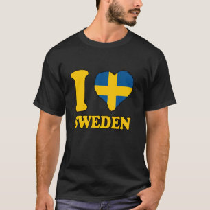 I Love Sweden Swedish Roots Swedish Pride Sweden F T-Shirt