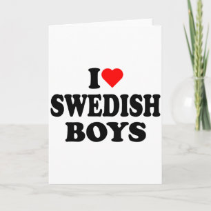 I Love Swedish Boys I Heart Swedish Boys T Shirt Card