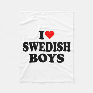 I Love Swedish Boys I Heart Swedish Boys T Shirt  Fleece Blanket