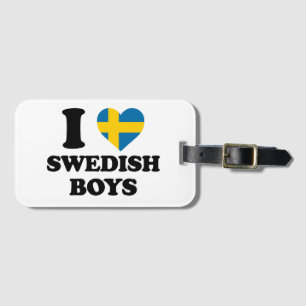 I love Swedish Boys Luggage Tag