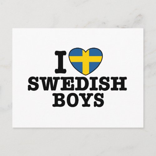 I Love Swedish Boys Postcard