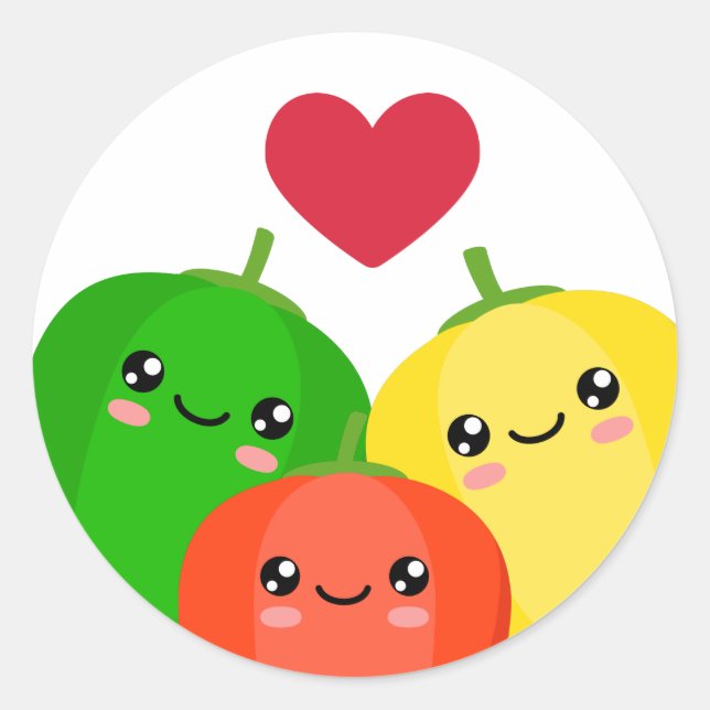 I love sweet peppers classic round sticker (Front)