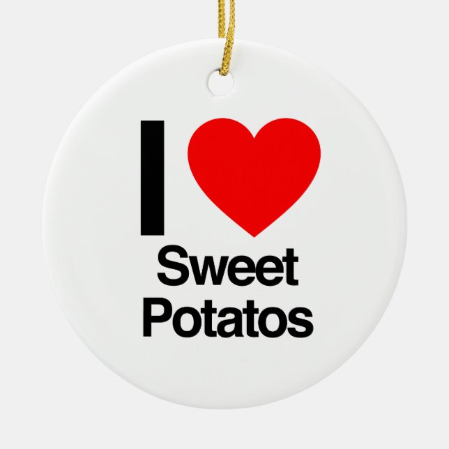 i love sweet potatoes ceramic ornament (Front)