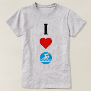 I Love Swim / I Heart Swim Cute Ladies T-shirt
