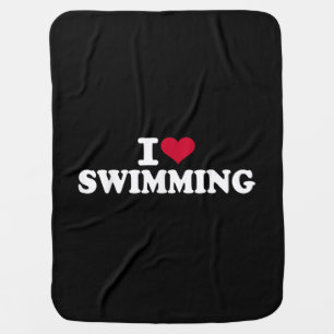 I love swimming baby blanket