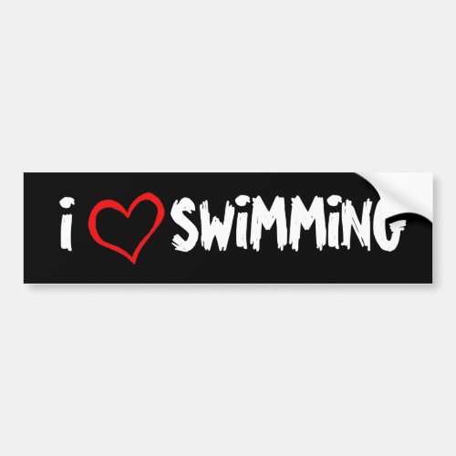 I Love Swimming Bumper Sticker