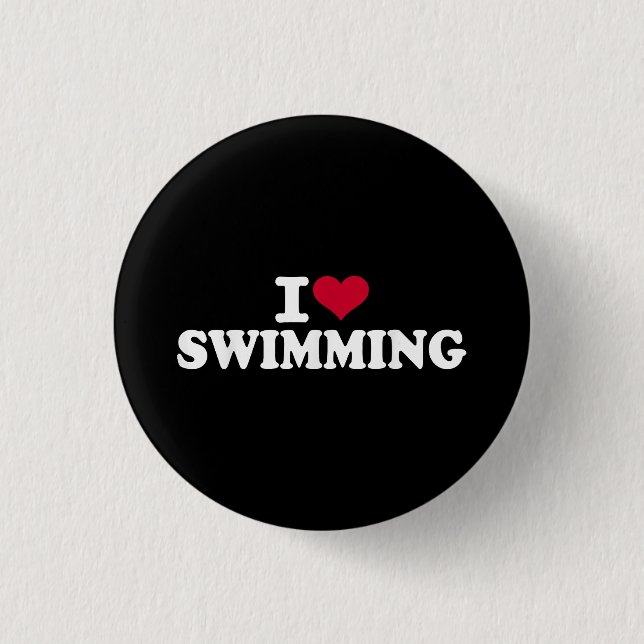I love swimming button (Front)