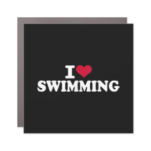 I love swimming car magnet