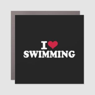 I love swimming car magnet