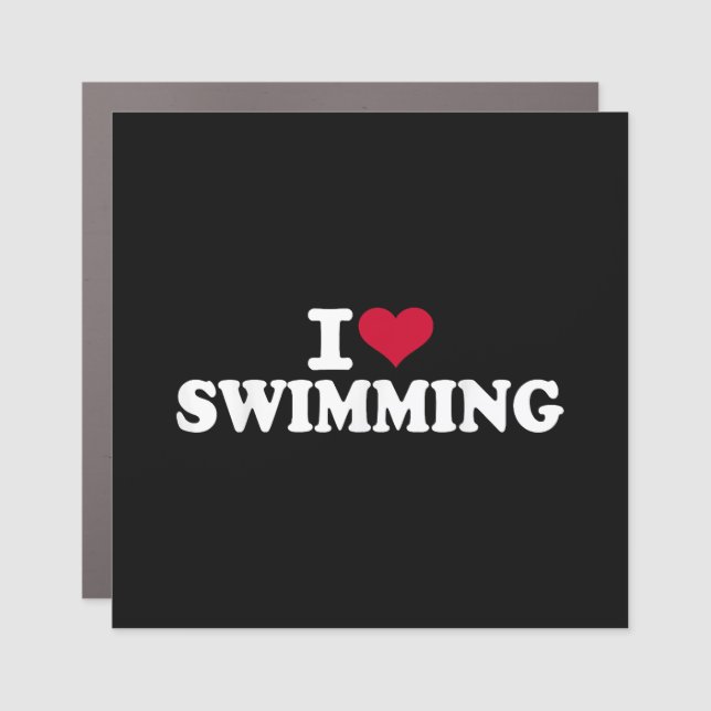 I love swimming car magnet (Front)