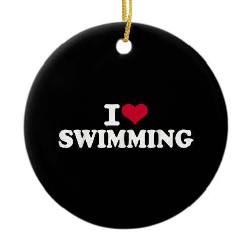 I love swimming ceramic ornament