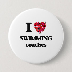 I love Swimming Coaches Pinback Button