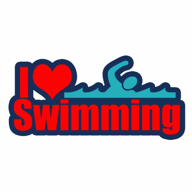 I Love Swimming Cutout (Front)