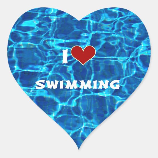 I Love Swimming Heart Sticker