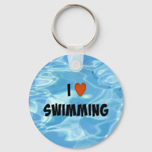 I Love Swimming--Inviting Blue Water Keychain