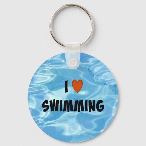 I Love Swimming__Inviting Blue Water Keychain