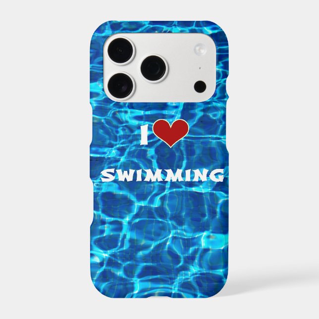 I Love Swimming iPhone Case (Back)
