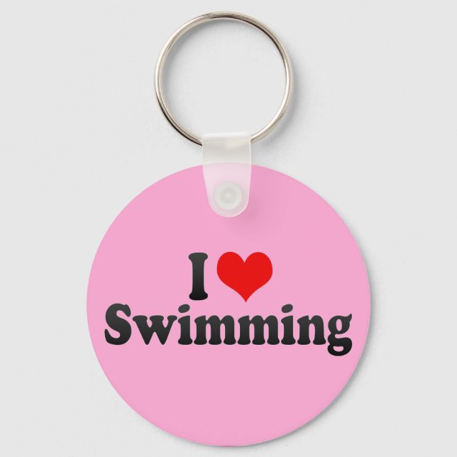 I Love Swimming Keychain (Front)