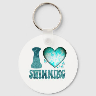 I Love Swimming Keychain