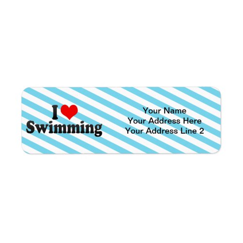 I Love Swimming Label