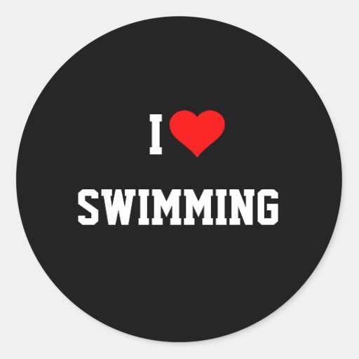 I LOVE SWIMMING Sticker | Zazzle