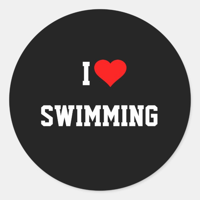 I LOVE SWIMMING Sticker (Front)