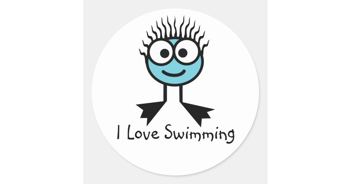 I Love Swimming Stickers Zazzle
