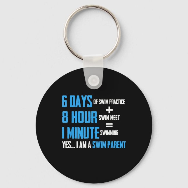 I Love Swimming - Swim Parent Design Keychain (Front)